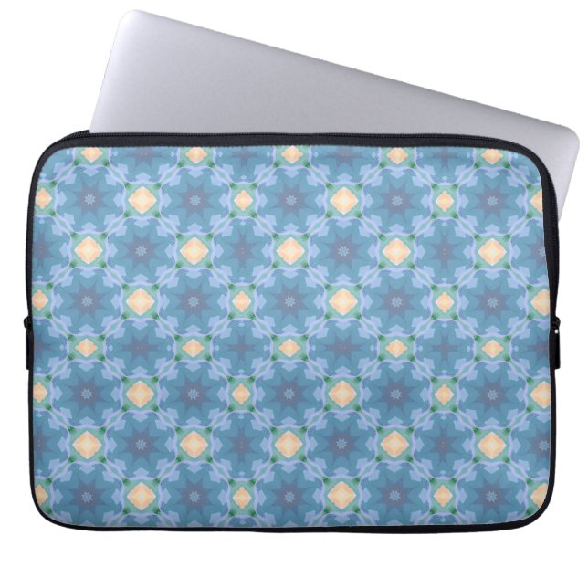 Blue Patterned Laptop Sleeve (Front)