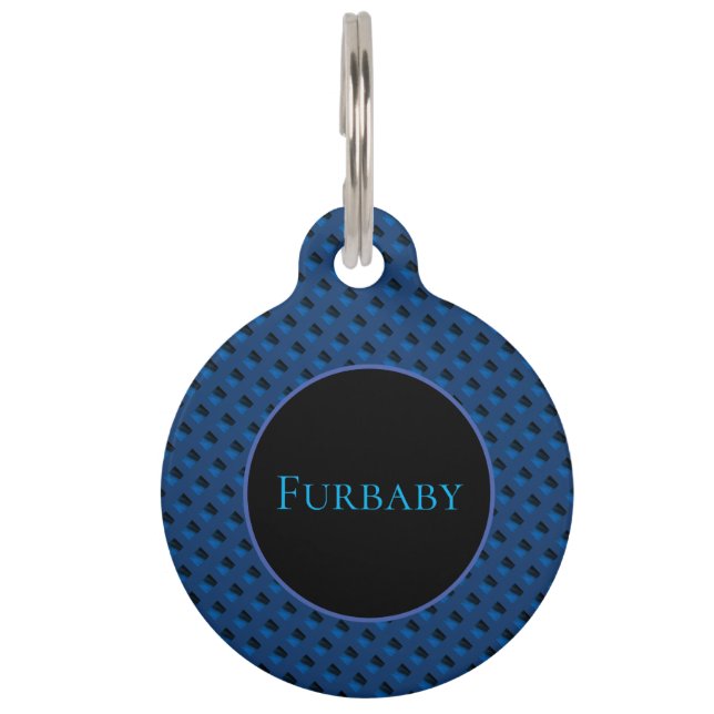 Blue Patterned Pet Tag (Front)
