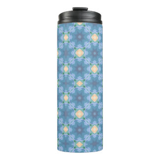 Blue Patterned Thermal Tumbler