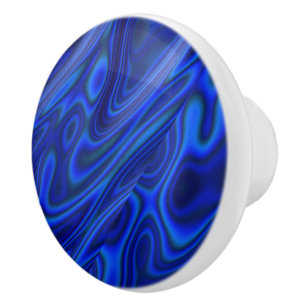 Blue Paua Abalone Shell Fractal Abstract Pattern Ceramic Knob