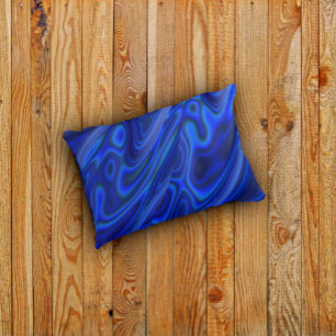 Blue Paua Abalone Shell Fractal Abstract Pattern Decorative Cushion