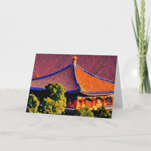 Blue Pavilion Roof   Forbidden City Card