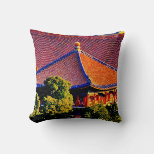 Blue Pavilion Roof   Forbidden City Cushion