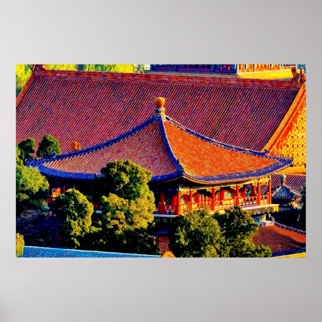 Blue Pavilion Roof | Forbidden City Poster (Front)
