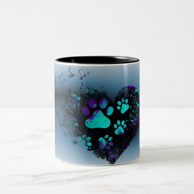 Blue Paw Heart Mug (Center)