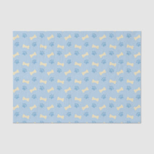 Blue Paw Print Bone Pattern Tissue Paper