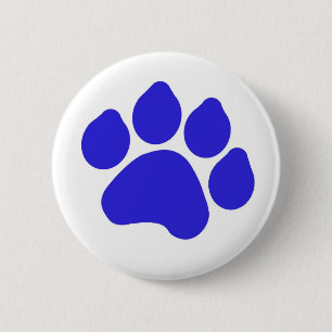Blue Paw Print Button