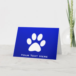 Blue Paw Print Card