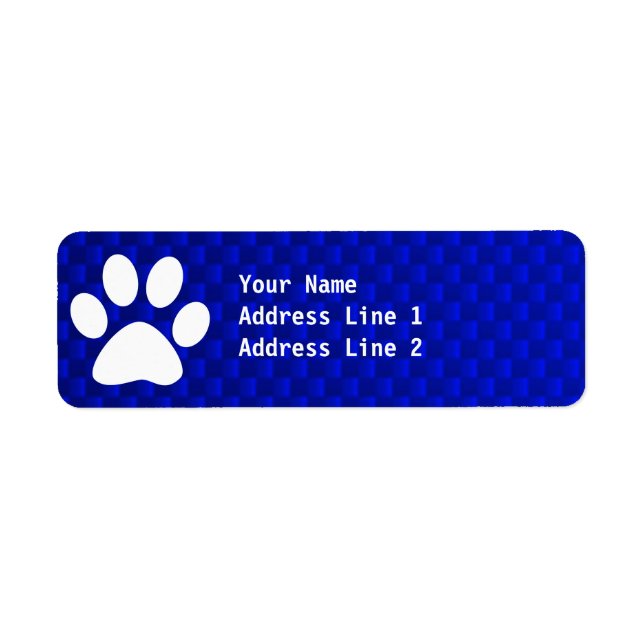 Blue Paw Print Return Address Label (Front)