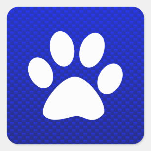 Blue Paw Print Square Sticker