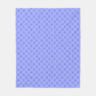 Blue Paw Prints Fleece Blanket