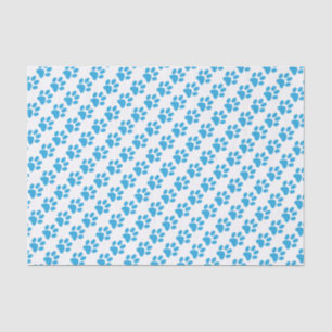 Blue Paw Prints Tissue Paper