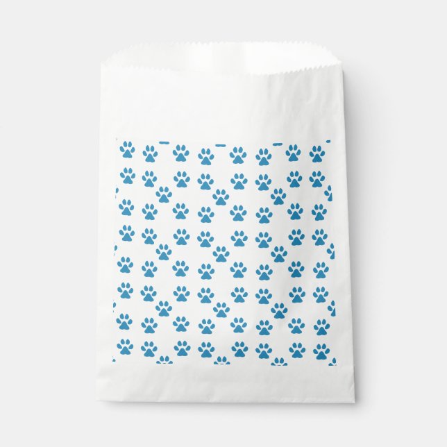 Blue Pawprints  Favour Bag (Front)