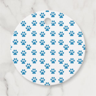 Blue Pawprints Favour Tags