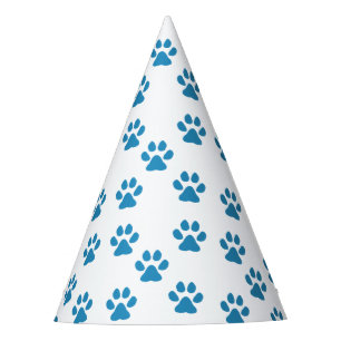 Blue Pawprints Party Hat