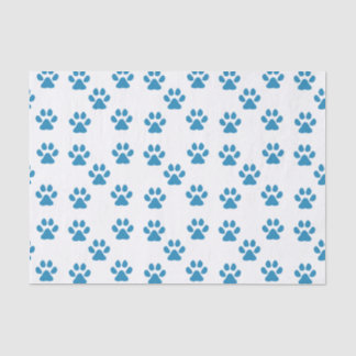 Blue Pawprints Tissue Paper