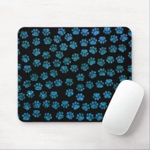 Blue Paws, Glitter Paws, Blue Glitter, Dog Paws Mouse Pad