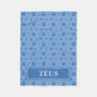 Blue Paws Monogram Pet Fleece Blanket