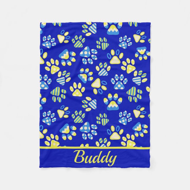 Blue Paws Pet Fleece Blanket (Front)