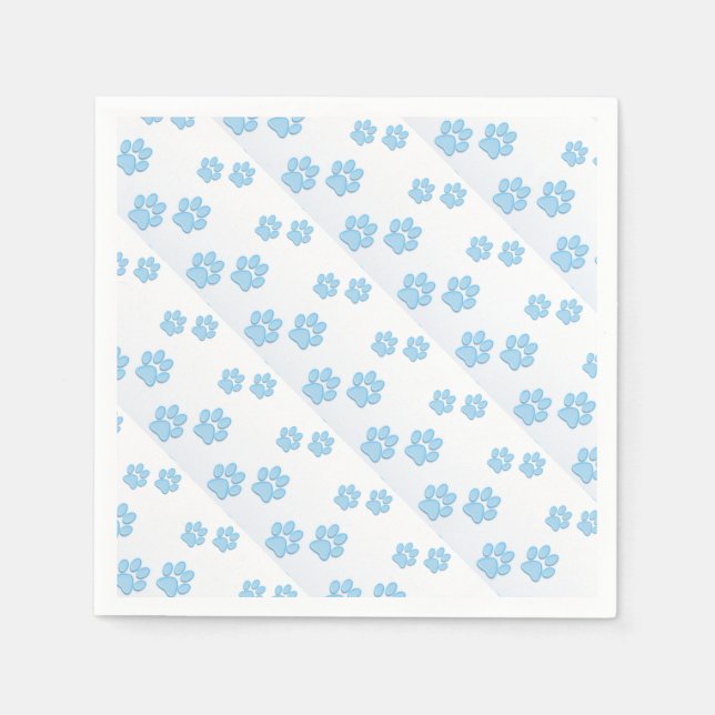 Blue Paws - Standard Cocktail Paper Napkins (Front)