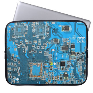Blue PCB Circuit Board Design for IT Pros Laptop Sleeve