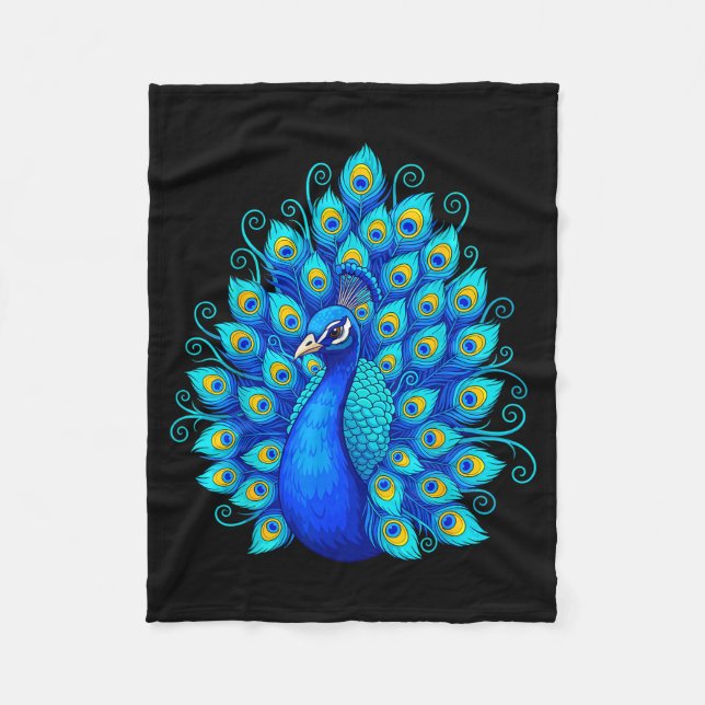 Blue Pea  Fleece Blanket (Front)