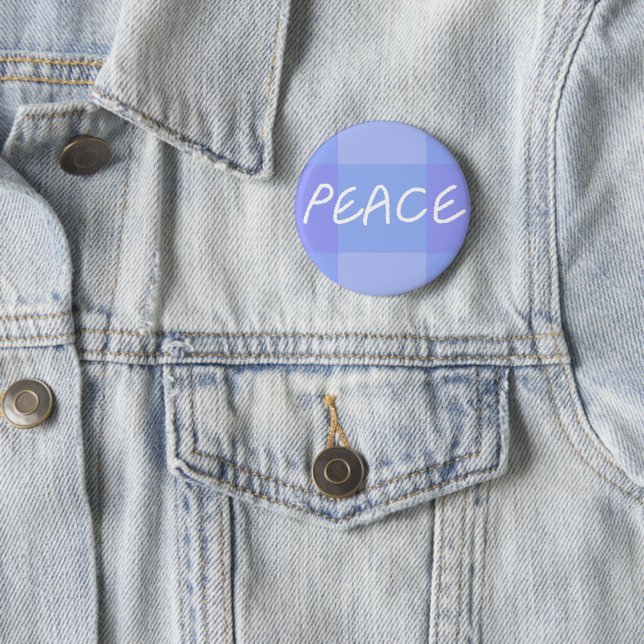 Blue Peace  6 Cm Round Badge (In Situ)