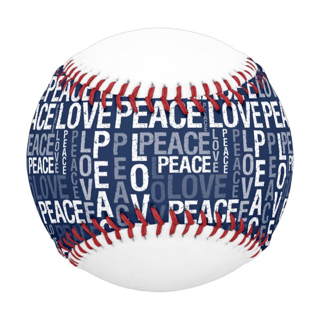 Blue Peace and Love Baseball (Front)