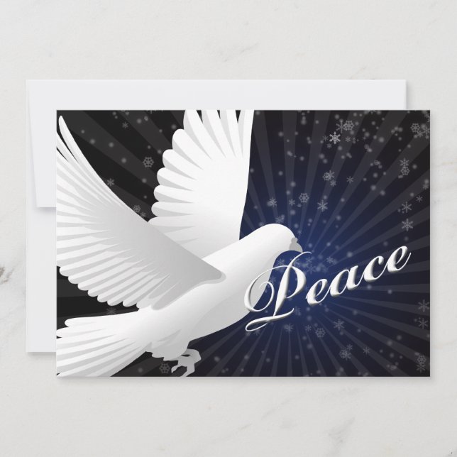 blue peace dove Business Holiday Greetings (Front)