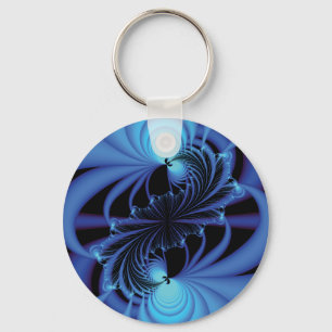 Blue Peace Fractal Key Ring
