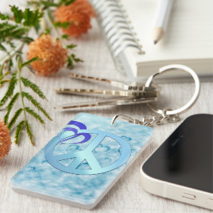 Blue Peace Key Ring