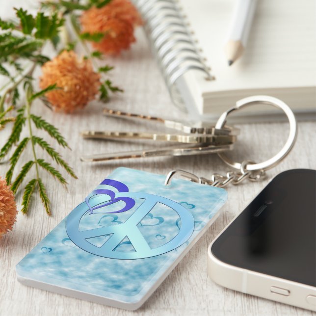 Blue Peace Key Ring (Front Right)