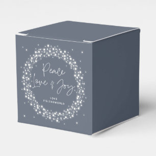 Blue Peace Love+Joy Christmas Sparkling Lights Favour Box