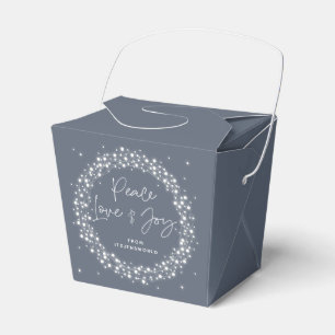 Blue Peace Love+Joy Christmas Sparkling Lights Favour Box