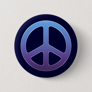 Blue Peace Sign 6 Cm Round Badge