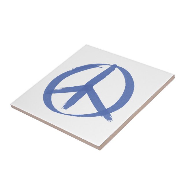 Blue Peace Sign Ceramic Tile (Side)