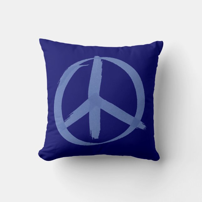 Blue Peace Sign Cushion (Front)