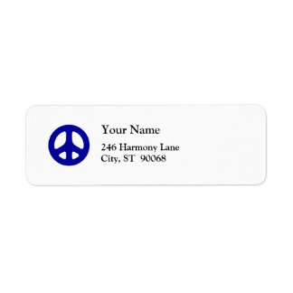 Blue Peace Sign Custom Return Label Return Address Label
