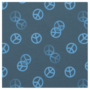 Blue Peace Sign Fabric