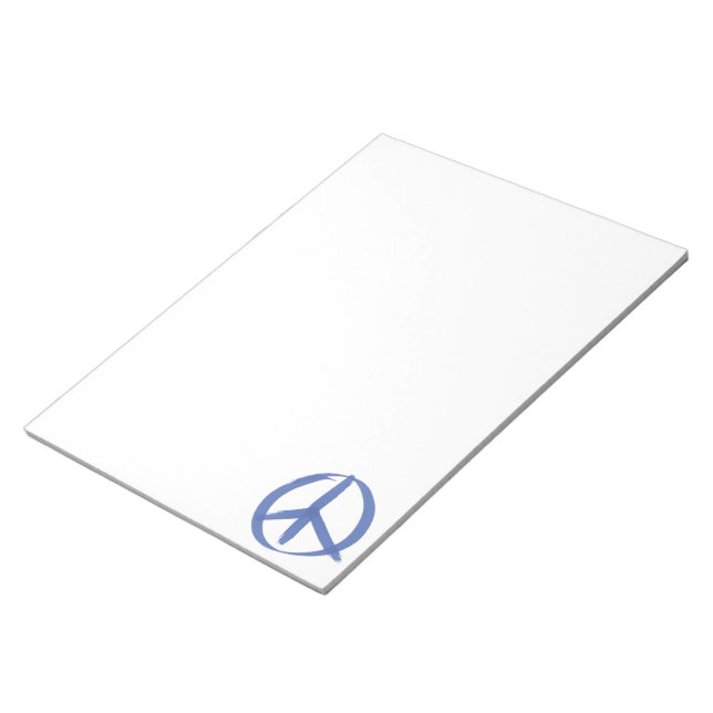 Blue Peace Sign Notepad (Angled)
