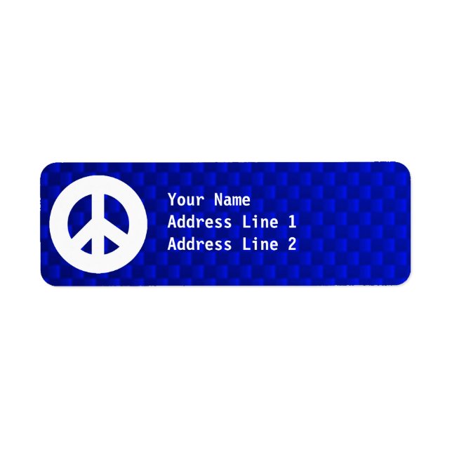 Blue Peace Sign Return Address Label (Front)