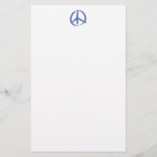 Blue Peace Sign Stationery (Front)