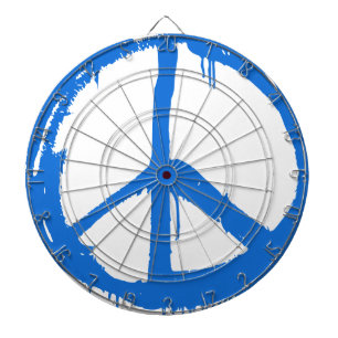 Blue Peace Sign Symbol Dartboard