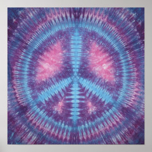 Blue Peace Sign Tie Dye