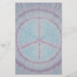 Blue Peace Sign Tie Dye Stationary Stationery