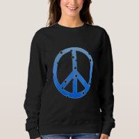 Blue Peace Sign With Bullet Holes Save The Peace