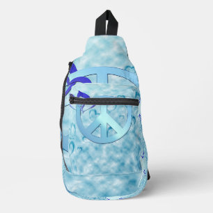 Blue Peace Sling Bag