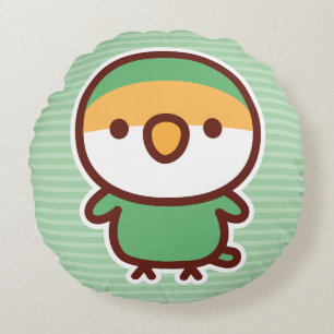 Blue Peach-faced lovebird Round Cushion