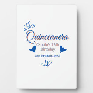 Blue peach quinceanera 15th birthday rustic mexica plaque