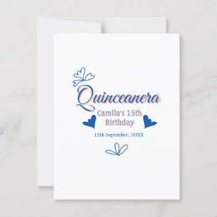 Blue peach quinceanera 15th birthday rustic mexica postcard